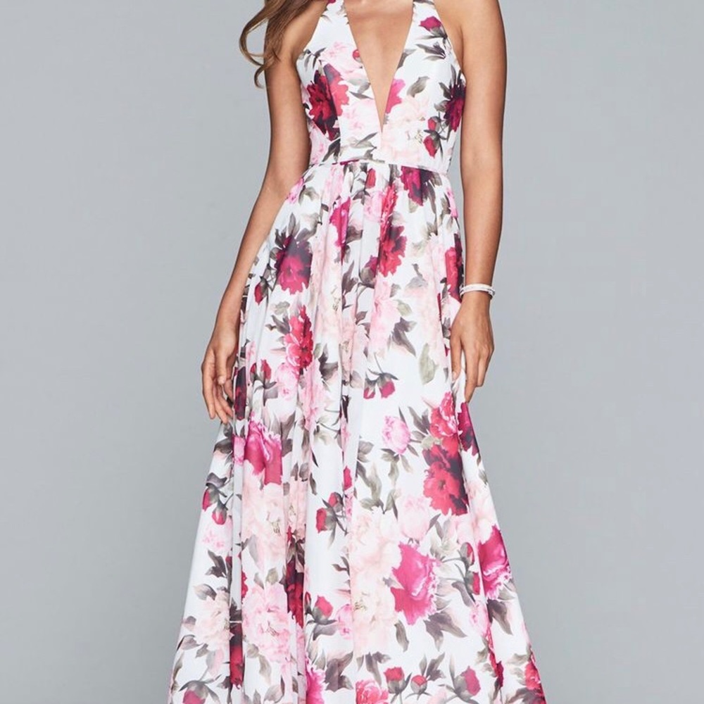 Express  pink floral maxi dress